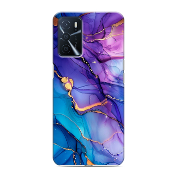 Силиконовый чехол на OPPO A16 с принтом синий мрамор Силиконовый чехол на OPPO A16 с принтом синий мрамор