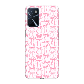 Силиконовый чехол на OPPO A16 с принтом Розовые бантики