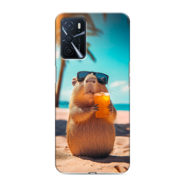 Силиконовый чехол на OPPO A16 с принтом Капибара