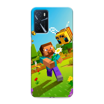 Силиконовый чехол на OPPO A16 с принтом Майнкрафт Minecraft