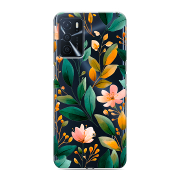 Силиконовый чехол на OPPO A16 с принтом Цветы паттерн Силиконовый чехол на OPPO A16 с принтом Цветы паттерн
