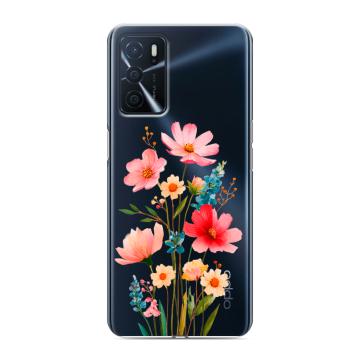 Силиконовый чехол на OPPO A16 с принтом Цветы Силиконовый чехол на OPPO A16 с принтом Цветы