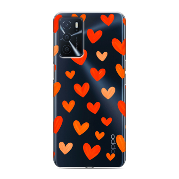 Силиконовый чехол на OPPO A16 с принтом Сердечки Силиконовый чехол на OPPO A16 с принтом Сердечки