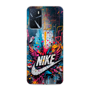 Силиконовый чехол на OPPO A16 с принтом Nike Найк