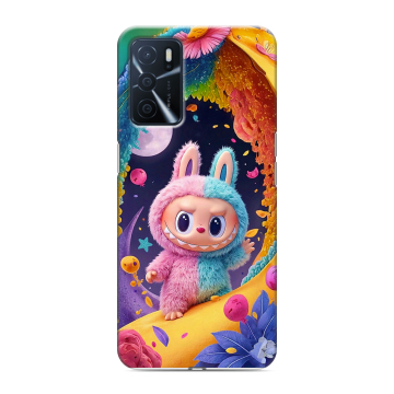 Силиконовый чехол на OPPO A16 с принтом Labubu Лабубу
