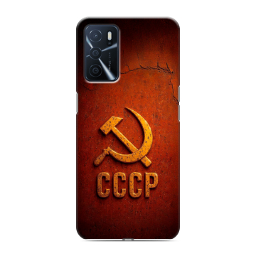 Силиконовый чехол на OPPO A16 с принтом Флаг Герб СССР Силиконовый чехол на OPPO A16 с принтом Флаг Герб СССР