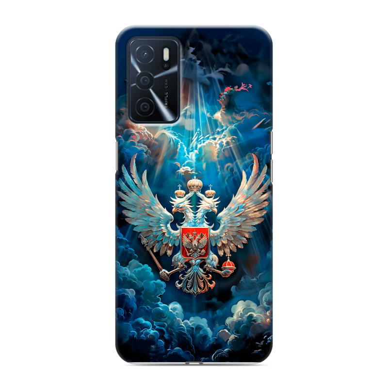 Силиконовый чехол на OPPO A16 с принтом Герб флаг России Силиконовый чехол на OPPO A16 с принтом Герб флаг России