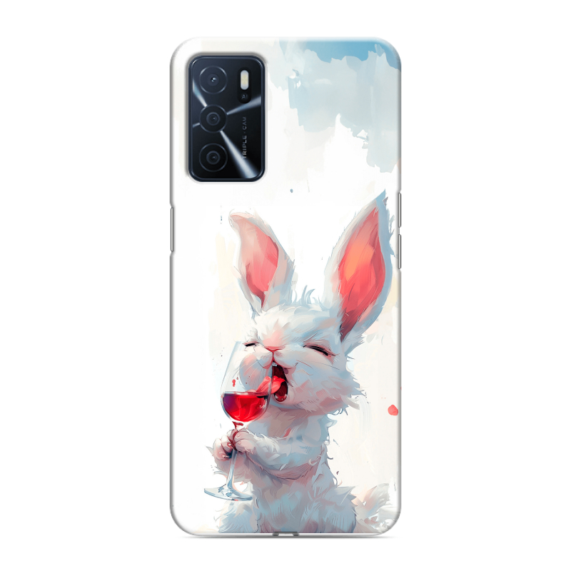Силиконовый противоударный чехол на OPPO A16 с принтом кролик зайчик Силиконовый противоударный чехол на OPPO A16 с принтом кролик зайчик