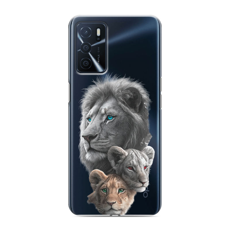 Силиконовый чехол на OPPO A16 с принтом Львы Силиконовый чехол на OPPO A16 с принтом Львы