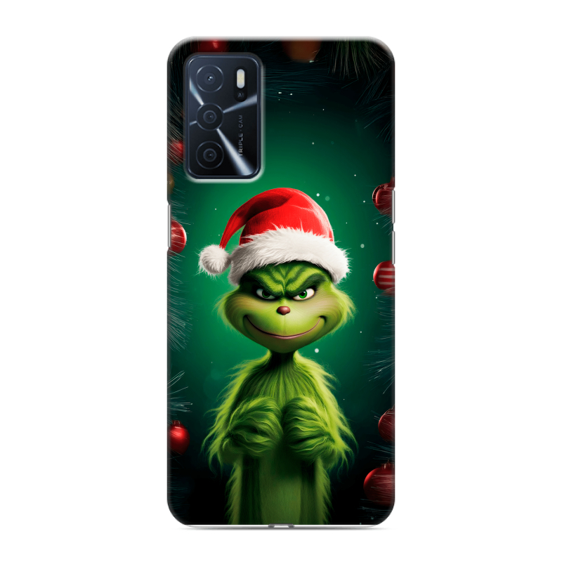 Силиконовый чехол на OPPO A16 с принтом Гринч Новый год Рождество Силиконовый чехол на OPPO A16 с принтом Гринч Новый год Рождество