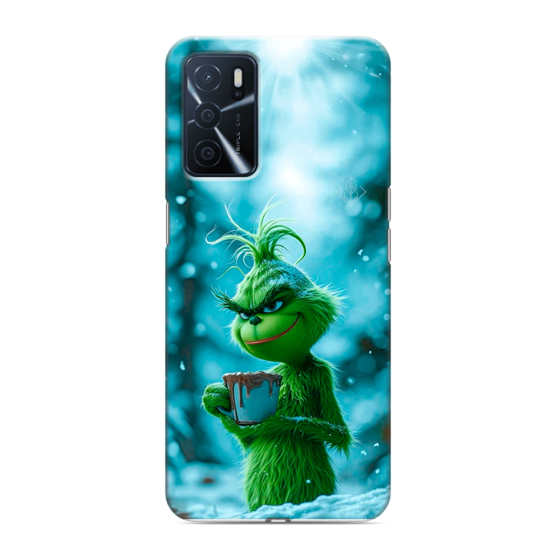 Силиконовый чехол на OPPO A16 с принтом Новый год гринч Силиконовый чехол на OPPO A16 с принтом Новый год гринч