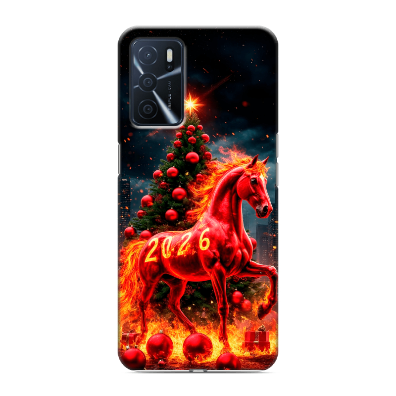 Силиконовый чехол на OPPO A16 с принтом Новый год Силиконовый чехол на OPPO A16 с принтом Новый год