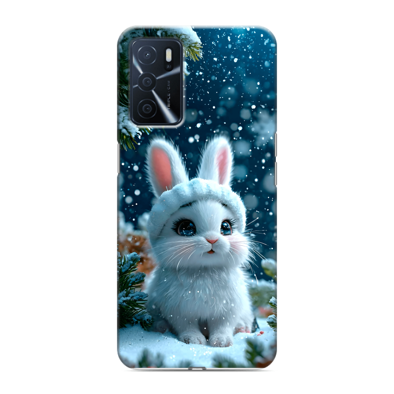 Силиконовый противоударный чехол на OPPO A16 с принтом Новый год Силиконовый противоударный чехол на OPPO A16 с принтом Новый год