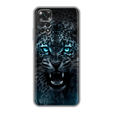 Силиконовый чехол на Xiaomi Redmi Note 11 с принтом Темный леопард Силиконовый чехол на Xiaomi Redmi Note 11 с принтом Темный леопард