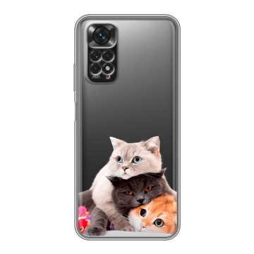 Силиконовый чехол на Xiaomi Redmi Note 11 с принтом Кошки Силиконовый чехол на Xiaomi Redmi Note 11 с принтом Кошки