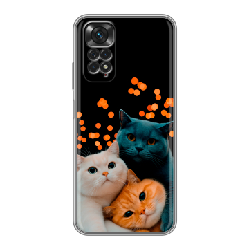 Силиконовый чехол на Xiaomi Redmi Note 11 с принтом Кошки Силиконовый чехол на Xiaomi Redmi Note 11 с принтом Кошки