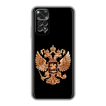 Силиконовый чехол на Xiaomi Redmi Note 11 с принтом Герб России золотой