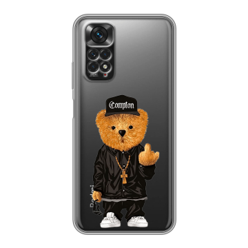 Силиконовый чехол на Xiaomi Redmi Note 11 с принтом Плюшевый медведь