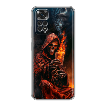 Силиконовый чехол на Xiaomi Redmi Note 11 с принтом Скелет и карты