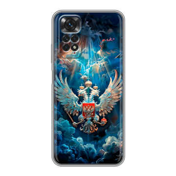 Силиконовый чехол на Xiaomi Redmi Note 11 с принтом Герб флаг России