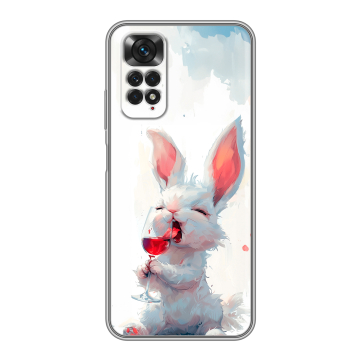 Силиконовый чехол на Xiaomi Redmi Note 11 с принтом кролик зайчик