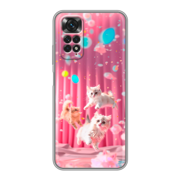Силиконовый чехол на Xiaomi Redmi Note 11 с принтом милые котики Силиконовый чехол на Xiaomi Redmi Note 11 с принтом милые котики