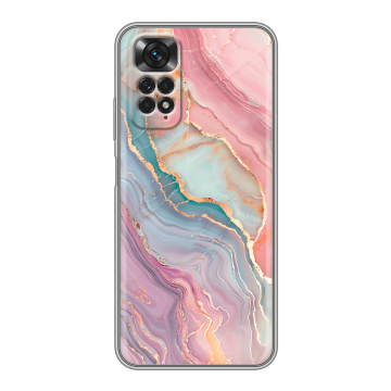 Силиконовый чехол на Xiaomi Redmi Note 11 с принтом розовый мрамор Силиконовый чехол на Xiaomi Redmi Note 11 с принтом розовый мрамор