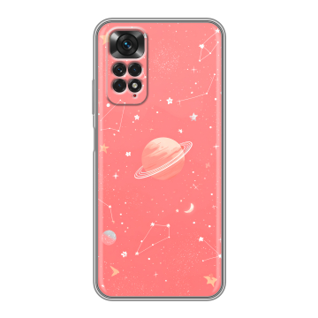 Силиконовый чехол на Xiaomi Redmi Note 11 с принтом Розовый космос Силиконовый чехол на Xiaomi Redmi Note 11 с принтом Розовый космос