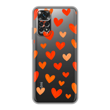 Силиконовый чехол на Xiaomi Redmi Note 11 с принтом Сердечки Силиконовый чехол на Xiaomi Redmi Note 11 с принтом Сердечки