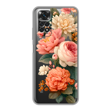 Силиконовый чехол на Xiaomi Redmi Note 11 с принтом цветы Силиконовый чехол на Xiaomi Redmi Note 11 с принтом цветы