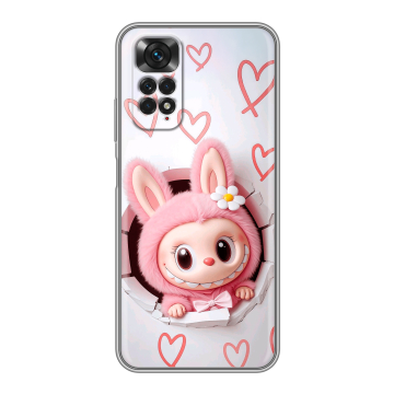 Силиконовый чехол на Xiaomi Redmi Note 11 с принтом Labubu Лабубу Силиконовый чехол на Xiaomi Redmi Note 11 с принтом Labubu Лабубу
