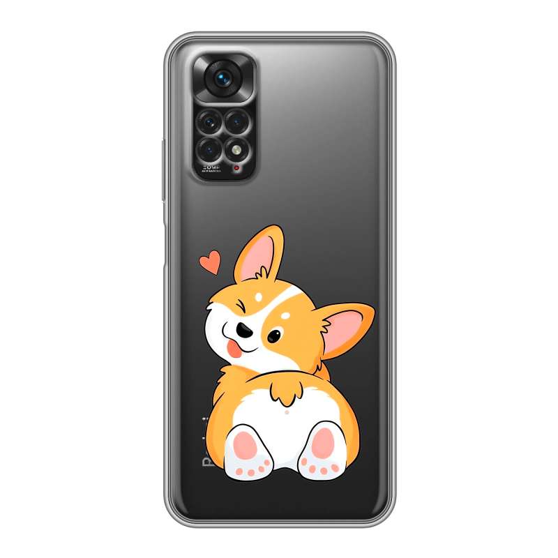 Силиконовый чехол на Xiaomi Redmi Note 11 с принтом Корги Силиконовый чехол на Xiaomi Redmi Note 11 с принтом Корги