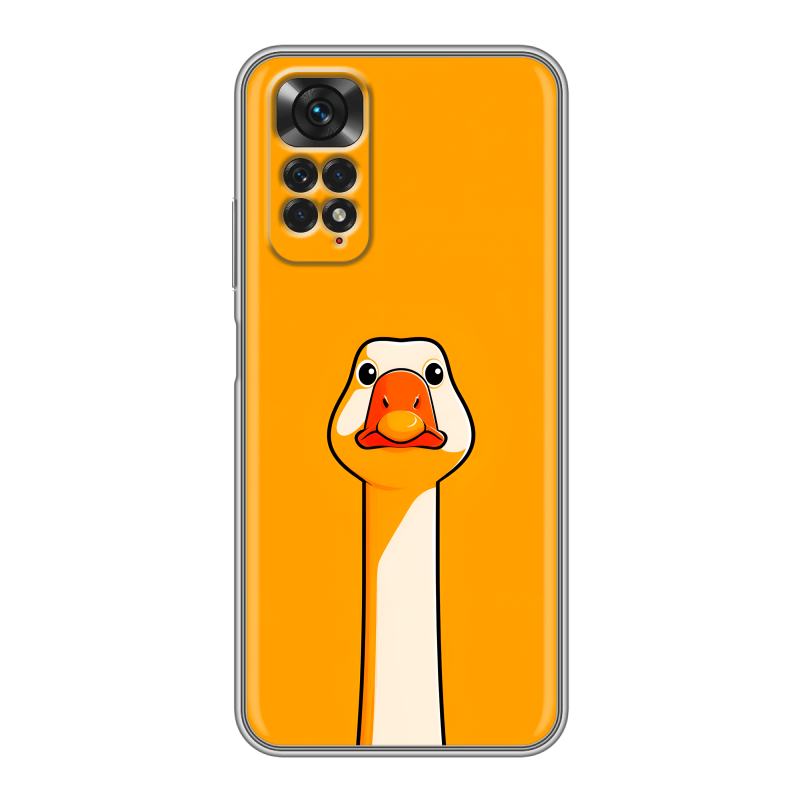 Силиконовый чехол на Xiaomi Redmi Note 11 с принтом Смешная утка Силиконовый чехол на Xiaomi Redmi Note 11 с принтом Смешная утка