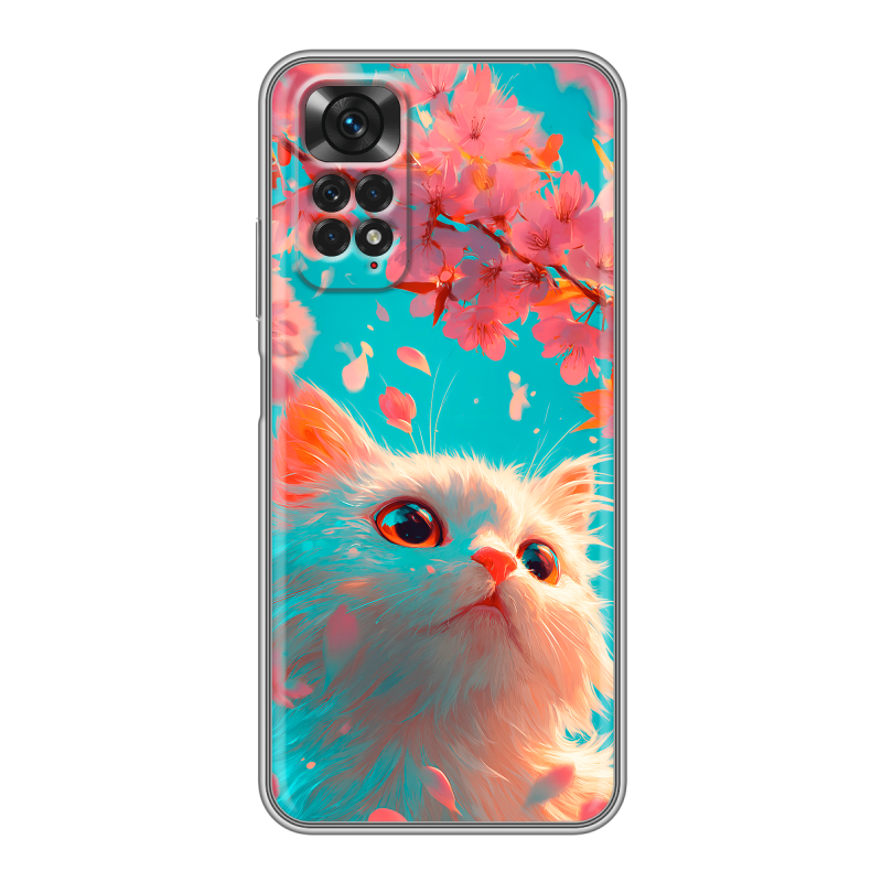 Силиконовый чехол на Xiaomi Redmi Note 11 с принтом Красивый кот Силиконовый чехол на Xiaomi Redmi Note 11 с принтом Красивый кот