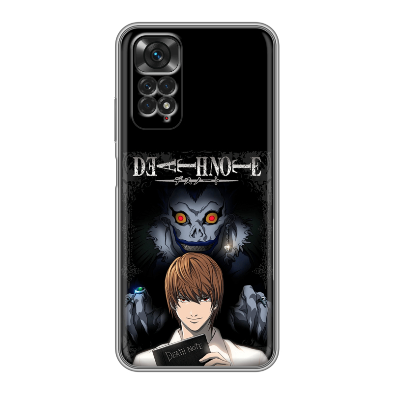 Силиконовый чехол на Xiaomi Redmi Note 11 с принтом Death note Тетрадь смерти Силиконовый чехол на Xiaomi Redmi Note 11 с принтом Death note Тетрадь смерти