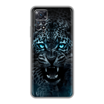 Силиконовый чехол на Xiaomi Redmi Note 11 Pro с принтом Темный леопард Силиконовый чехол на Xiaomi Redmi Note 11 Pro с принтом Темный леопард