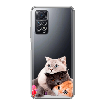 Силиконовый чехол на Xiaomi Redmi Note 11 Pro с принтом Кошки Силиконовый чехол на Xiaomi Redmi Note 11 Pro с принтом Кошки