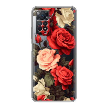 Силиконовый чехол на Xiaomi Redmi Note 11 Pro с принтом Розы