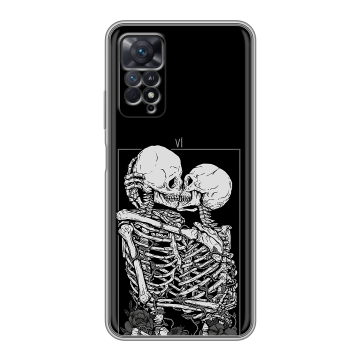 Силиконовый чехол на Xiaomi Redmi Note 11 Pro с принтом Поцелуй скелетов