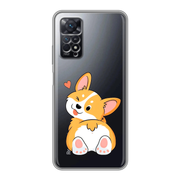 Силиконовый чехол на Xiaomi Redmi Note 11 Pro с принтом Корги