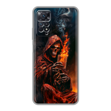Силиконовый чехол на Xiaomi Redmi Note 11 Pro с принтом Скелет и карты