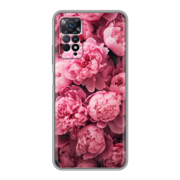 Силиконовый чехол на Xiaomi Redmi Note 11 Pro с принтом цветы пионы