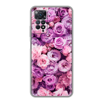 Силиконовый чехол на Xiaomi Redmi Note 11 Pro с принтом лавандовые розы Силиконовый чехол на Xiaomi Redmi Note 11 Pro с принтом лавандовые розы