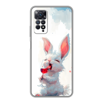 Силиконовый чехол на Xiaomi Redmi Note 11 Pro с принтом кролик зайчик