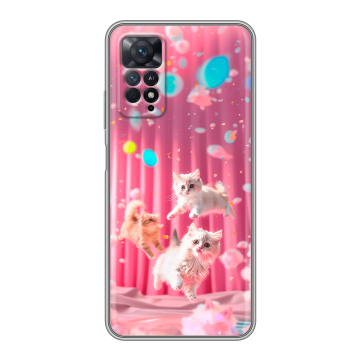 Силиконовый чехол на Xiaomi Redmi Note 11 Pro с принтом милые котики Силиконовый чехол на Xiaomi Redmi Note 11 Pro с принтом милые котики
