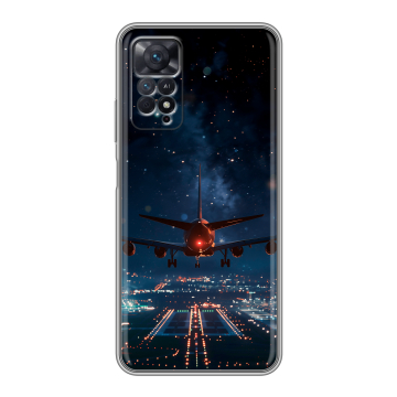 Силиконовый чехол на Xiaomi Redmi Note 11 Pro с принтом самолет
