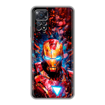Силиконовый чехол на Xiaomi Redmi Note 11 Pro с принтом Железный человек Ironman