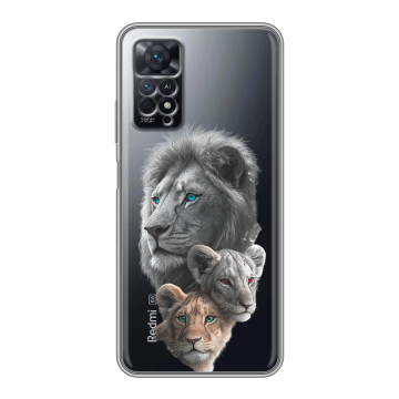 Силиконовый чехол на Xiaomi Redmi Note 11 Pro с принтом Львы Силиконовый чехол на Xiaomi Redmi Note 11 Pro с принтом Львы