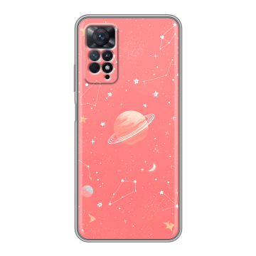 Силиконовый чехол на Xiaomi Redmi Note 11 Pro с принтом Розовый космос Силиконовый чехол на Xiaomi Redmi Note 11 Pro с принтом Розовый космос