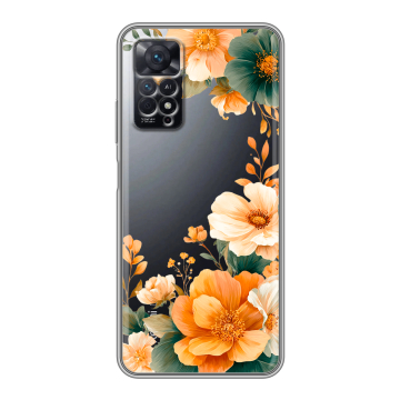 Силиконовый чехол на Xiaomi Redmi Note 11 Pro с принтом Цветы принт Силиконовый чехол на Xiaomi Redmi Note 11 Pro с принтом Цветы принт